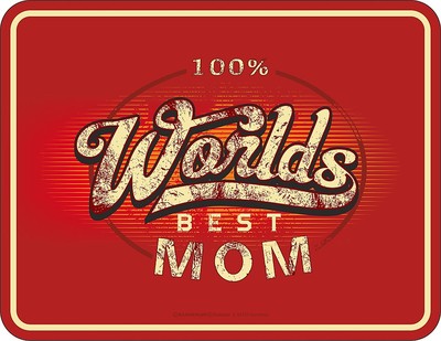 Blechschild Schild - 100 % Worlds best Mom - Beste Mama Mutter  ca. 17 x 22 cm
