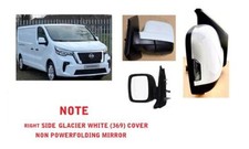 Fits Nissan Primaster 2022 on Door Wing Mirror Electric Glacier White Right Side
