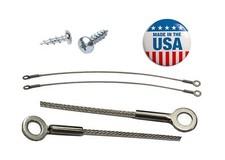 Stainless Steel Cabinet Door Restraint Kit Flexible Braided Cable Limiters 2 Pck