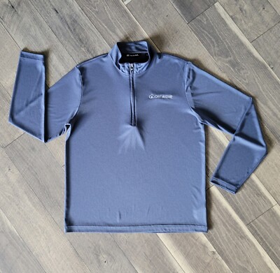 Travis Mathew 1/4 Zip Large Blue Performance Pullover Stretch Knit Golf