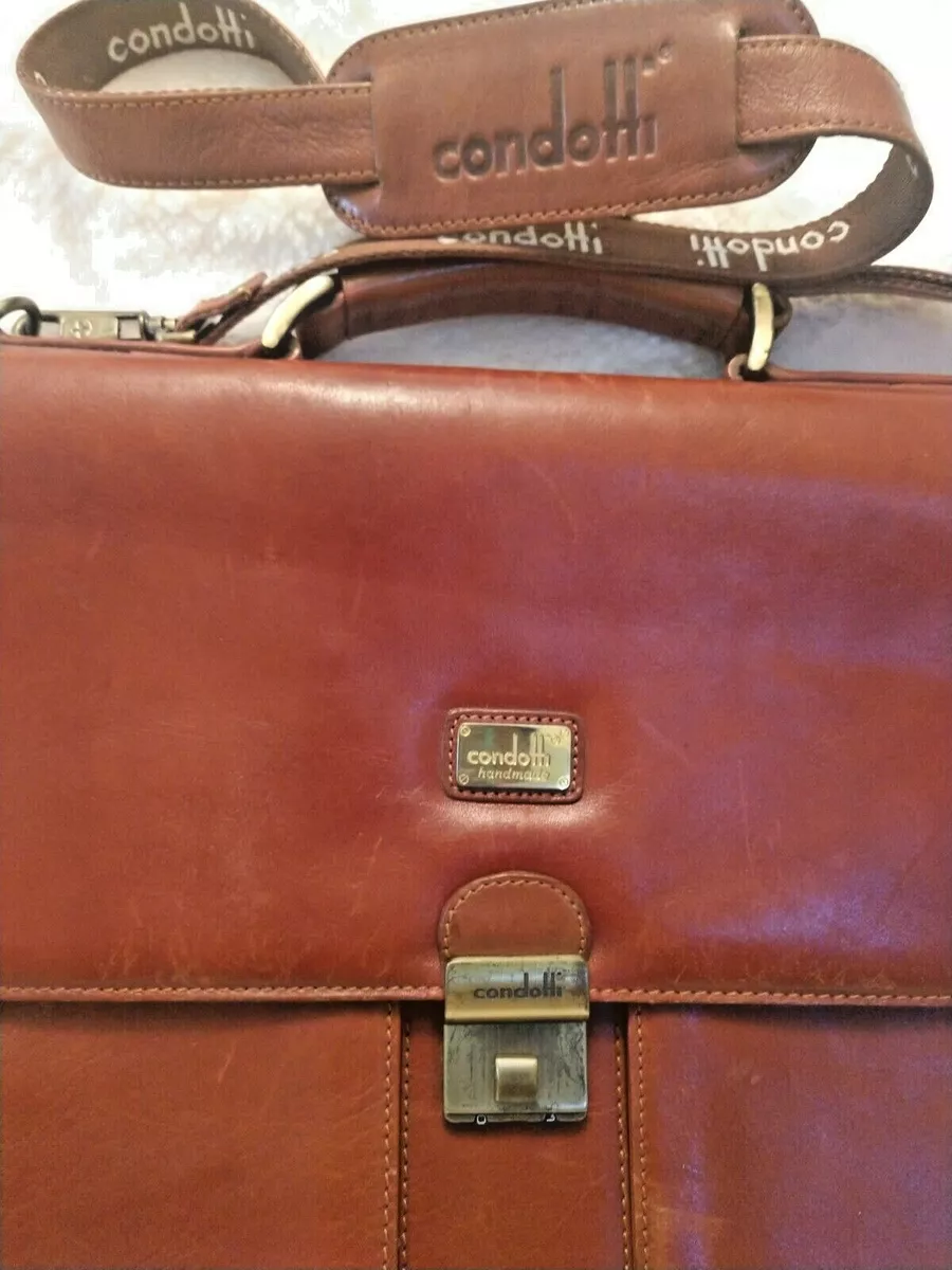 Handcrafted 100 Italian Leather Condotti Briefcase Satchel eBay