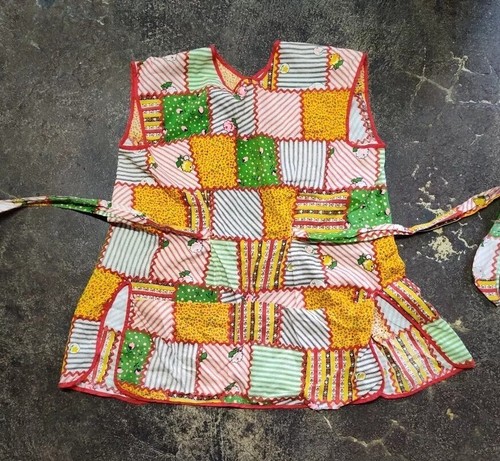 Vintage Handmade Multicolor Apron Smock - Picture 1 of 12