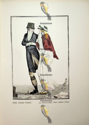 Schüchterner Schüler, La Mesangere, Paris, 1800, Modebuchillustration (Druck), 1909