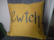 Cwtch , Welsh, Embroidered cushion 16inch, inc pad inc pad Christmas gift
