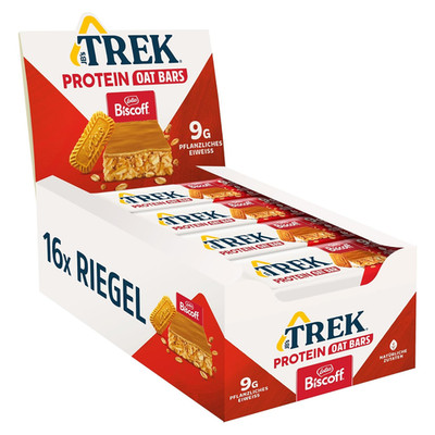 Jb'S TREK Protein Haferriegel | Biscoff | Pflanzliches Protein | Vegan | 16 X 50