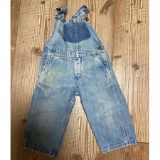 Vintage OshKosh Bgosh Vestbak Denim Overalls Light Wash Distressed Made in USA