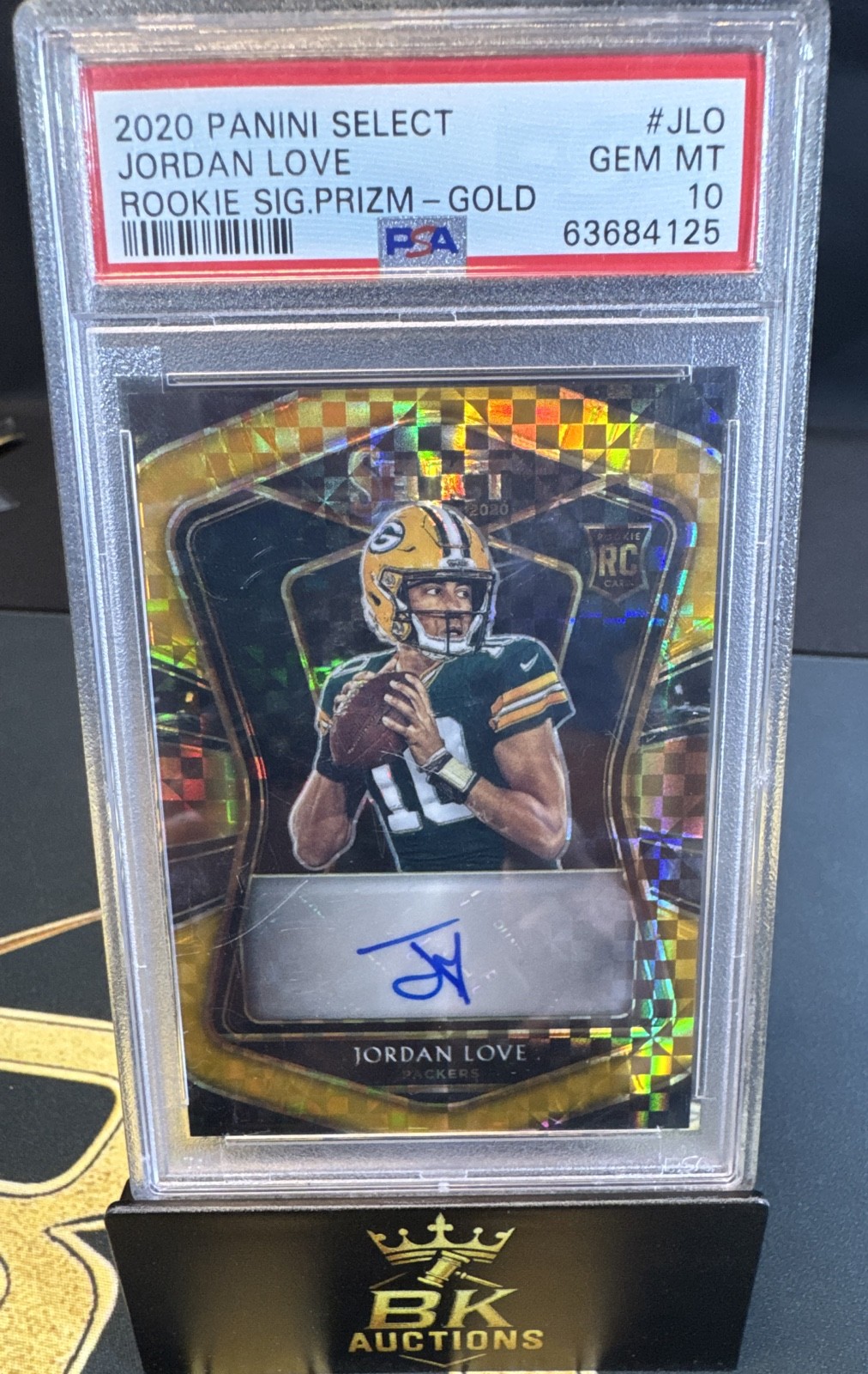 2020 Panini Select Rookie Signatures Jordan Love Gold Prizm 3/10 RC PSA 10