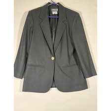 SagHarbor Petite 100% Wool Blazer Button Fron...