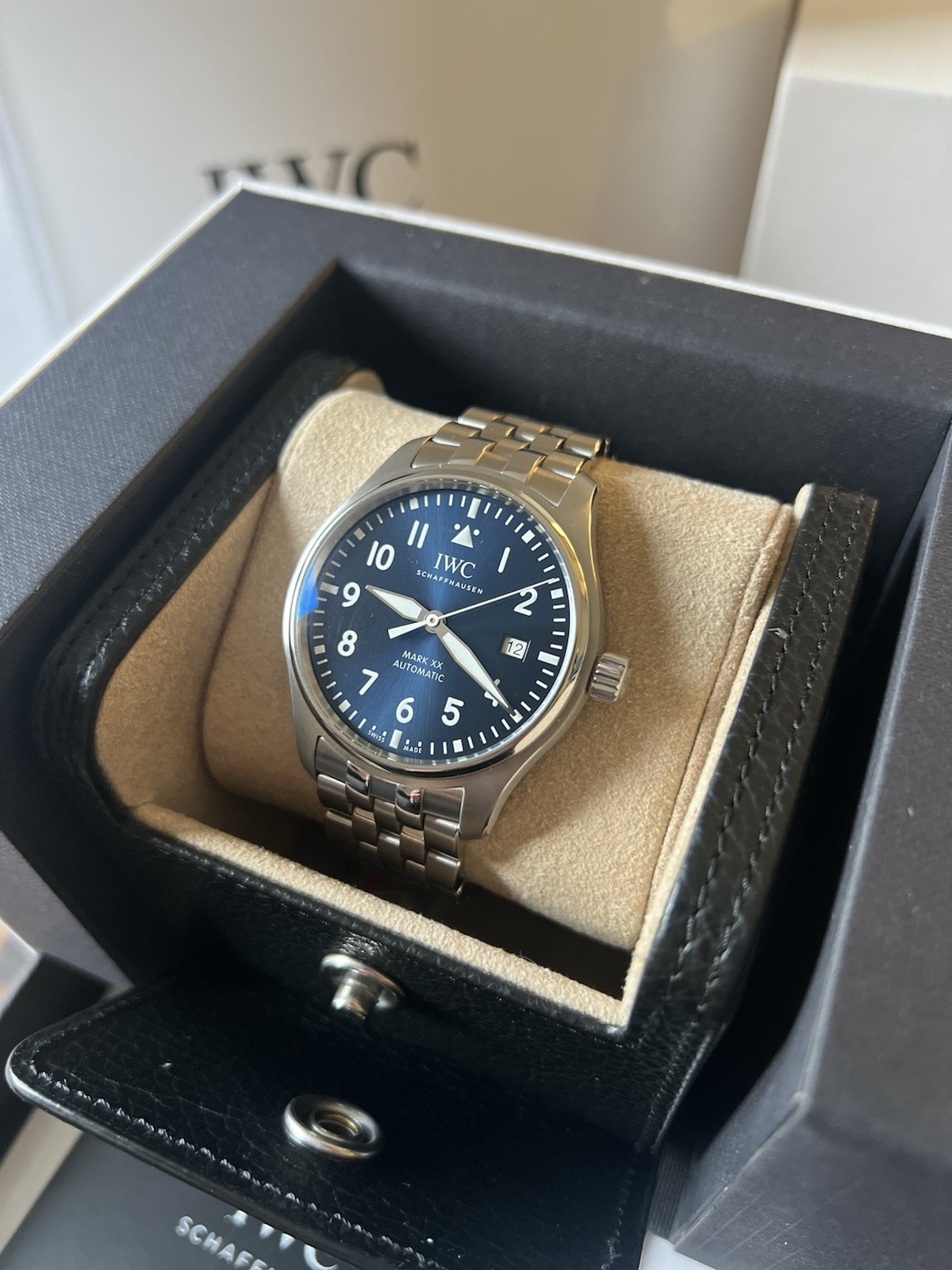 IWC Pilot Mark XX Watch 40mm Blue Dial