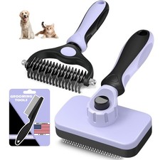 3PCS Self Cleaning Slicker Brush  Pet Grooming Rake  Bath Brush for Dogs ,C...