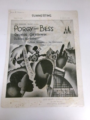 Gershwin ''Summertime'' Porgy and Bess Sheet Music