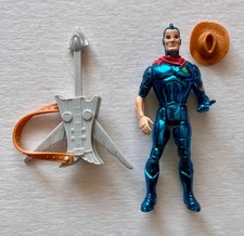 SILVERHAWKS BLUEGRASS Vintage Figure - COMPLETE w/ SIDEMAN + HAT (Kenner, 1987)