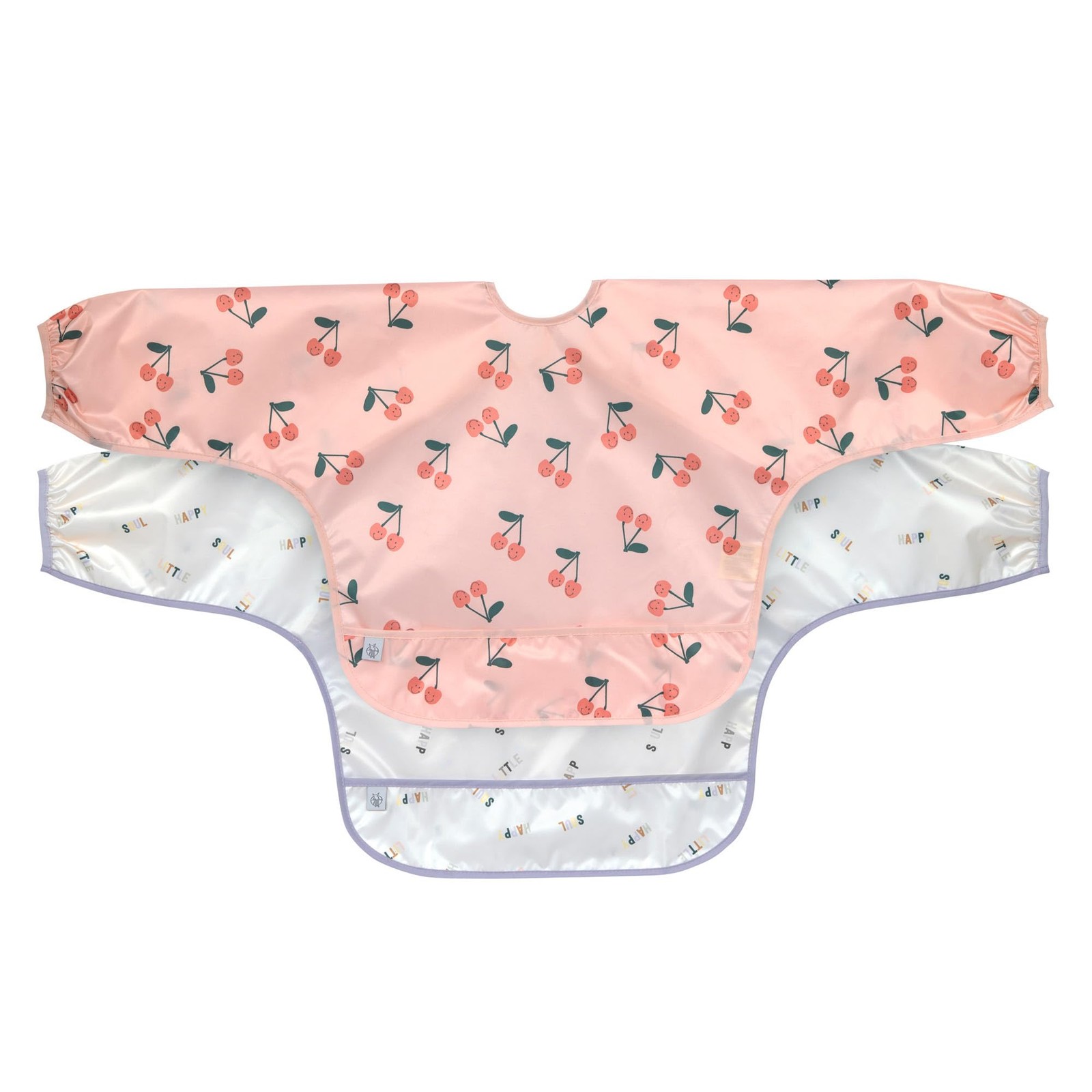 Bavoir à manches longues pour la diversification menée par l'enfant - Set de 2 blouses à nouer