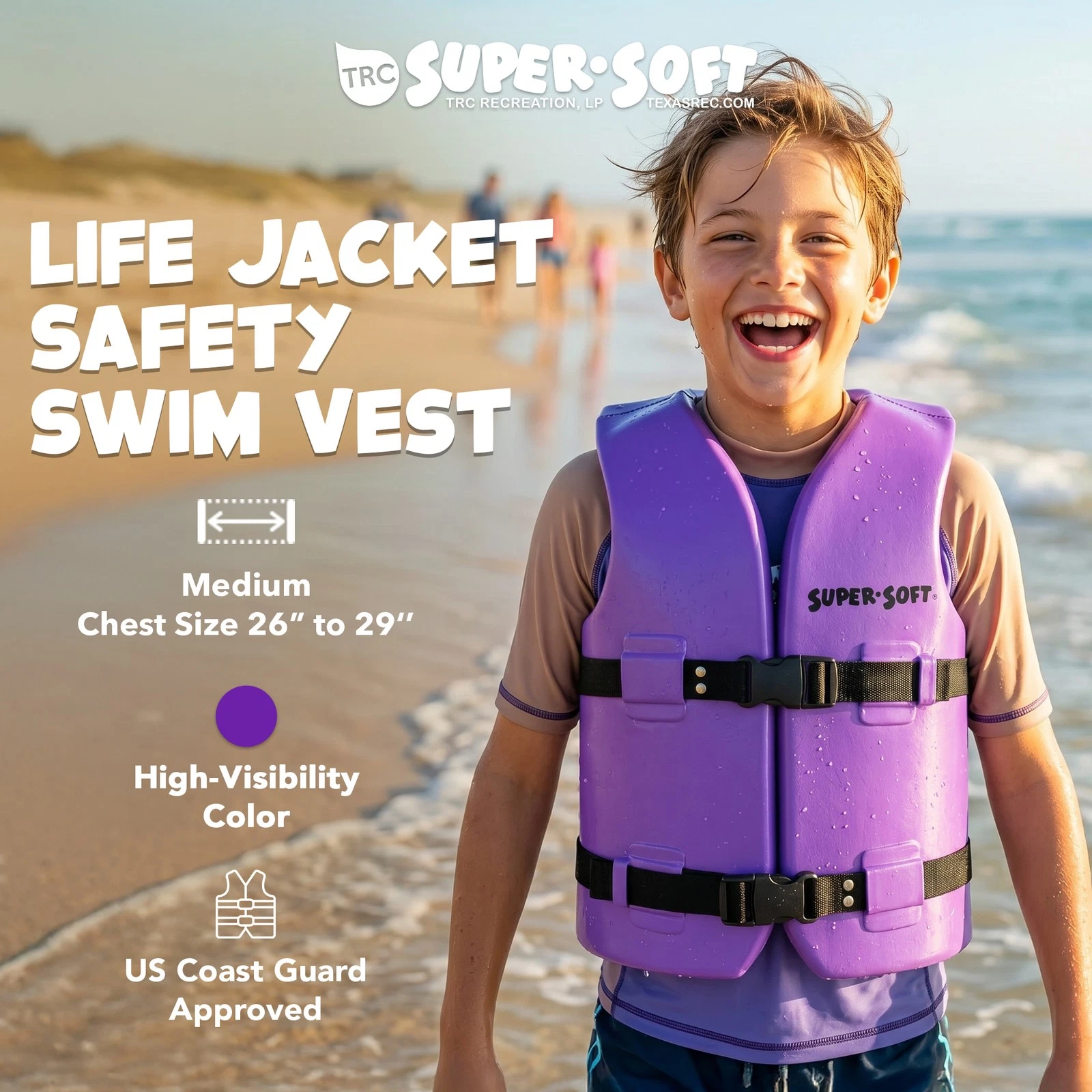 TRC Recreation Super Soft Child Life Jacket Swim Safety Vest, Medium, (Used) - product detail image 2