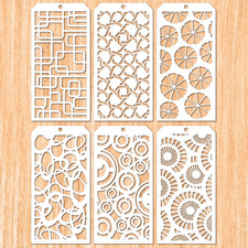 6 Pieces DIY Decorative Stencil Template for Scrapbooking Painting on Wall Furni
