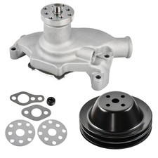 Satin Short Water Pump 2 Groove Black Pulley For Sbc Chevy 283 305 350 Swp Satin Short Water Pump 2 Groove Black Pulley For Sbc Chevy 283 305 350 Swp