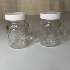 Golden Harvest Ball Mason Jar Glass Salt and Pepper Shakers Clear Set of 2 3.5in