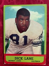 1963 TOPPS #32 DICK LANE DETROIT LIONS  EXCELLENT COND &FREE CARDS