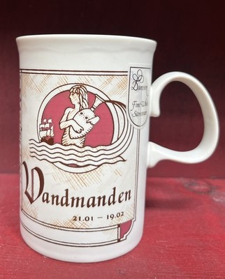 Aquarius Zodiac Horoscope Coffee Mug Dunoon Fine White Stoneware Scotland