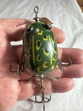 Vintage/Antique Pflueger Kent Floater Frog Lure, Bulbous Wood Eyes, Early 20th C