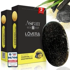 Premium 2X African Black Soap – Activated Charcoal 24K Gold & Vitamin C – Ha