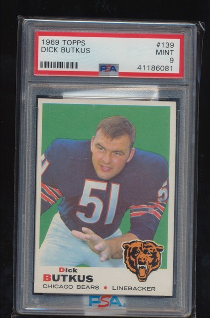 PSA 9 1969 Topps Football Dick Butkus # 139 Mint