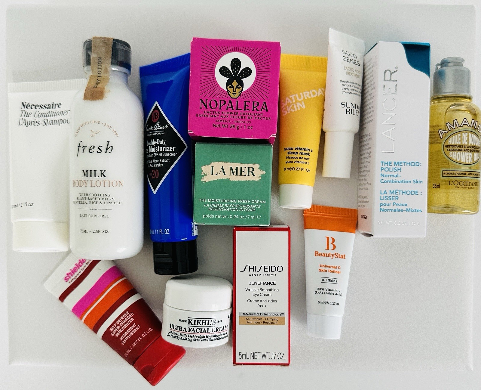 Beauty Bundle 13 Piece, LaMer,Fresh, Nopalera, Shiseido, Kiehl’s,Mini Travel New