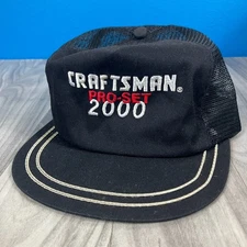 K-Products Craftsman Pro-set 2000 Trucker Hat Men's Black Flat Brim Snapback