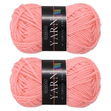 2PCS Crocheting Yarn, Chrysanthemum Pink 4Ply Acrylic Yarn 50g, 110Yards