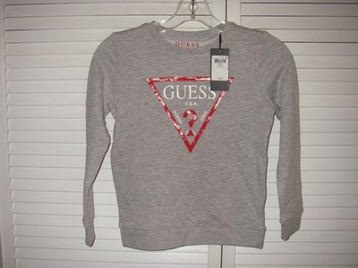 GUESS LS GRAY PULLOVER SWEATSHIRT SZ 6/7 UNISEX KIDS NWT MSRP $29