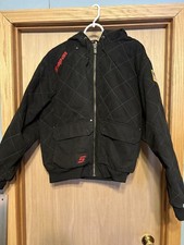 Denim Snap On Tools Jacket With American Flag Smart Mens Black Size L