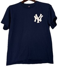 Majestic New York Yankees Youth XL Derek Jeter 2 Jersey Shirt Captain Blue