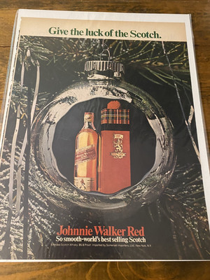 Vintage Johnny Walker Red Luck Of The Scotch Christmas ad