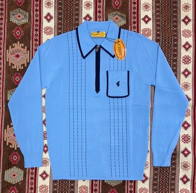 Gabicci Vintage Archive Darron Knitted Polo Shirt ICEBERG Cardigan V55GM25