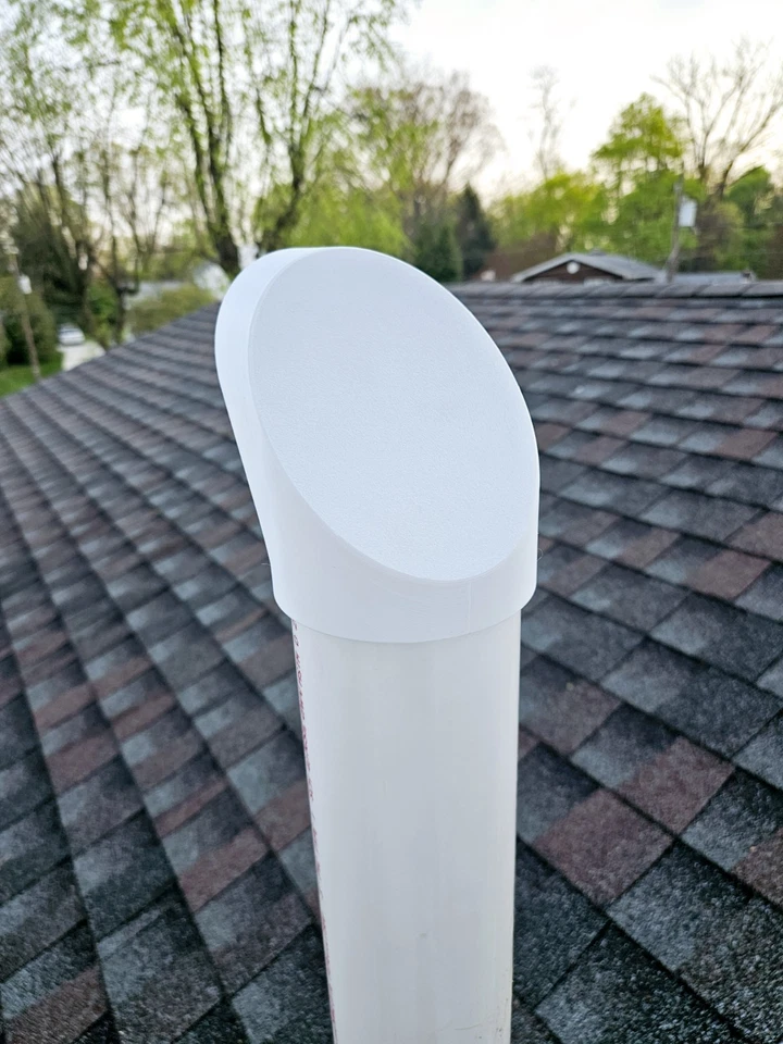 Radon & HVAC Rain Cap for 3" PVC Pipe, 1/2" Mesh Screen, Fits on End of Pipe - Image 3 of 4