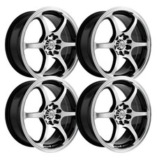 Set-4 Drag Dc25 16x7 5x4.55x114.3 Black Machine 38mm Wheels Rims 16 Inch