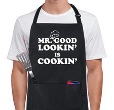 Xornis 100 Cotton Funny Apron with 2 Pockets for Men Women BBQ Grilling Adju...