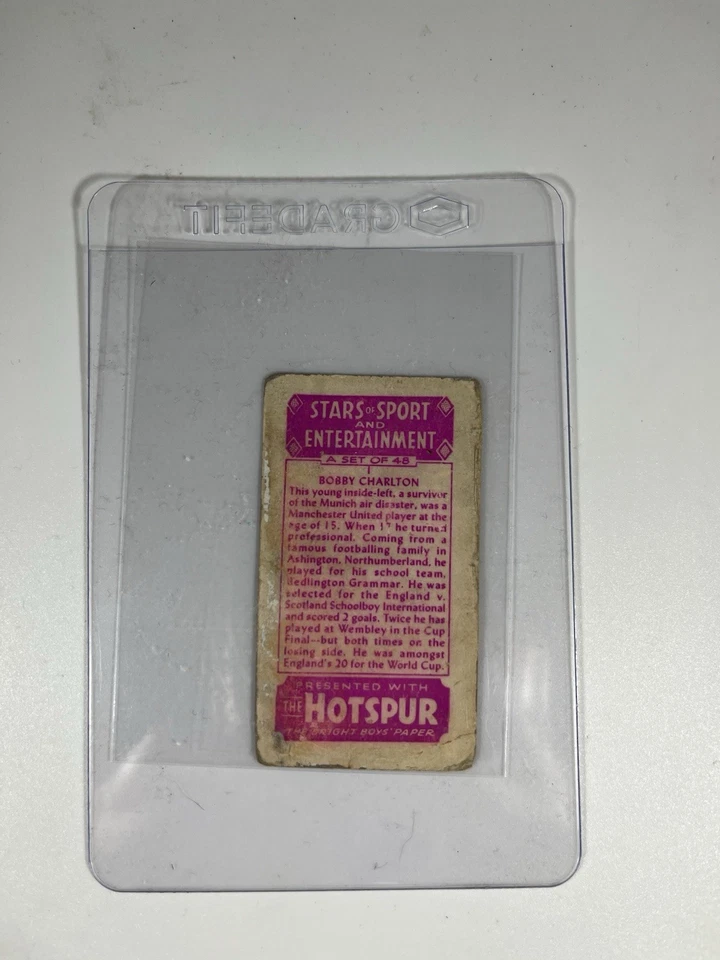 Tarjeta Bobby Charlton 1958 Stars of Sport Entertainment Manchester United England Foto 4 de 4