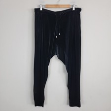 Eileen Fisher Pants Women  s L Velvet Joggers Drawstring Neutral Minimalist READ 