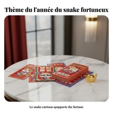 Enveloppe rouge motif serpent cartoon cadeau