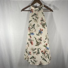 FOREVER 21 off white multicolor floral sleeveless trapeze dress S