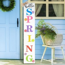 Hello Porch Sign Outdoor Decor 47" Large Welcome Decoration Daisy Spring