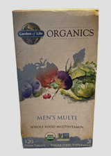 Garden of Life Organics Whole Food Multivitamin for Men 120 Tablets EXP 01/28 