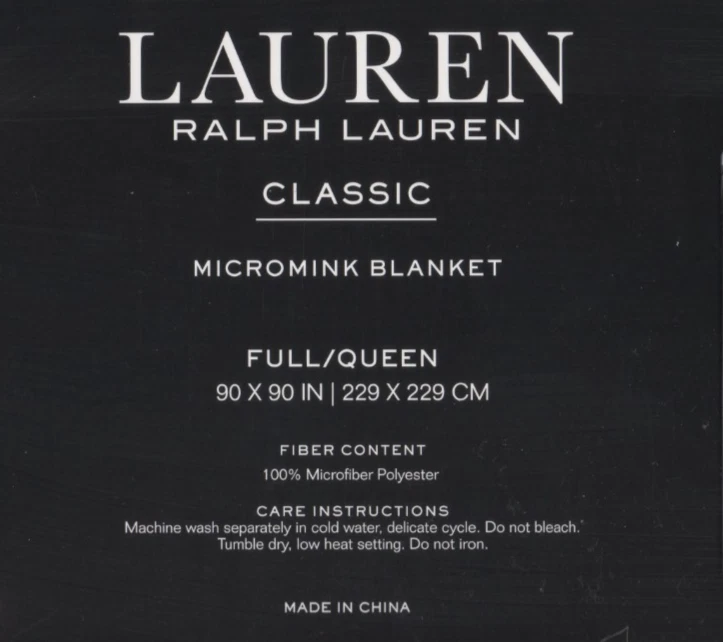 Ralph Lauren Classic Micromink Blanket Full/Queen Light Salmon 90"x90" Lux-Soft - Image 4 of 4