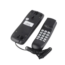 (Black)Corded Telephone Old Retro Wall Phone Landline Corded Phone For