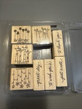 Stampin' Up Mounted Rubber Stamps Simple Somethings 4 Piece Set 2003 Plus 4 Wor