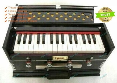 Indisches Musikinstrument Harmonium 32 Tasten 4 Stopper Doppelkail Holz Harmo...