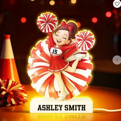 Cheerleader Girl 3D Effect - Personalized Light Box - Christmas Gift for