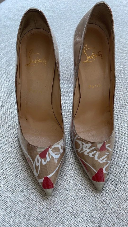 Christian Louboutin -Covered PVC Printed Pumps - Image 2 of 4