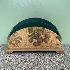 Vintage Wooden Magazine Rack Desk Top Style Caddy Organizer